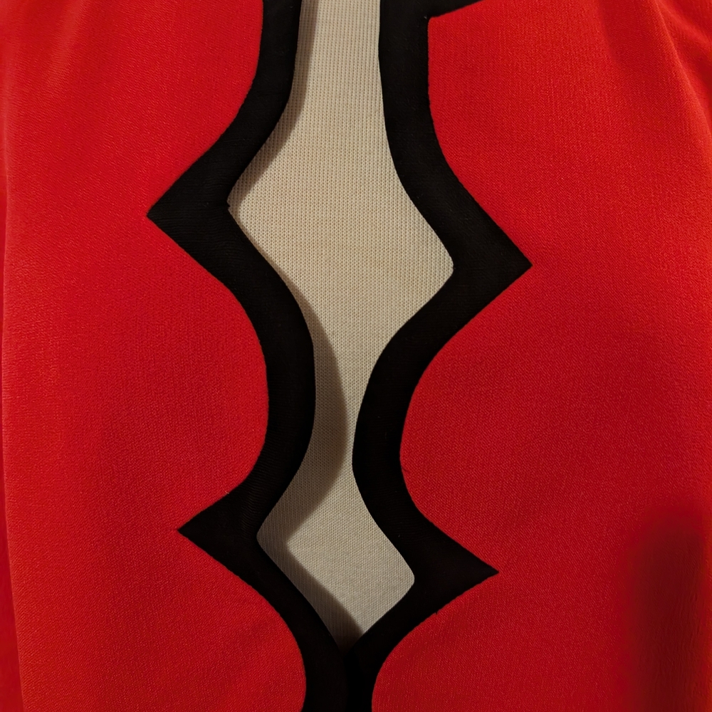 Kasper Red Blazer with Black Accents - Picture 3 of 6